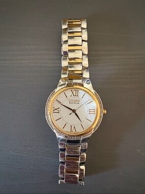 Citizen Two-Tone Gold and Silver Women's Bracelet Watch with Roman Dial